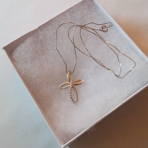 Silver Cross with Cubic Zirconia